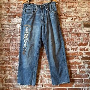 Vintage patch Enyce loose  jeans